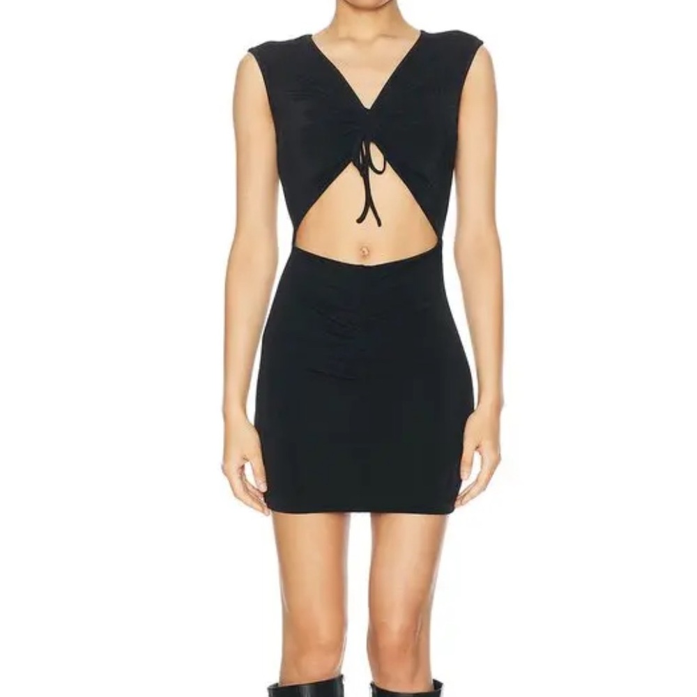 NEW RtA Leah Mini Cutout Sleeveless V-neck Black Medium Dress